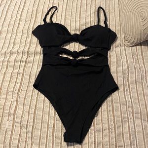 Aerie ribbed one piece cut outs